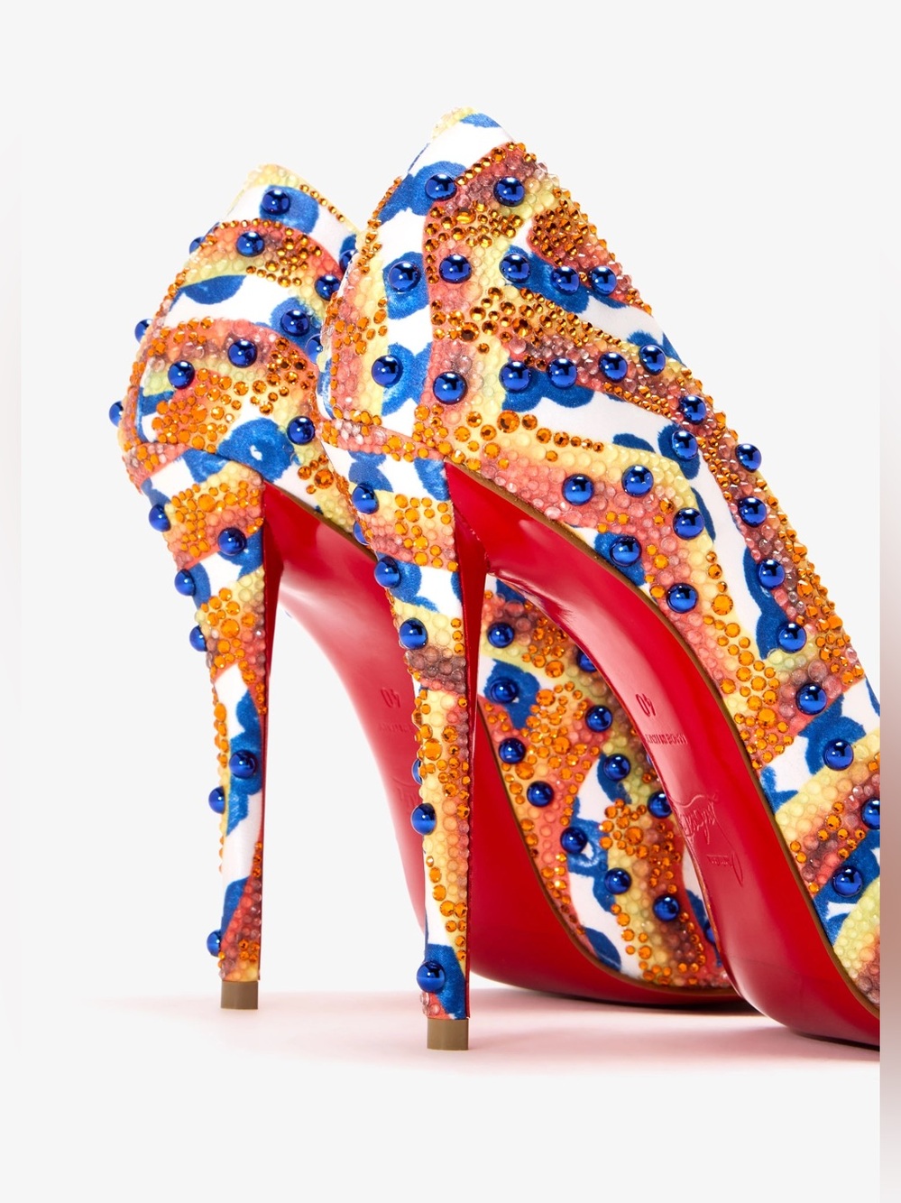 Christian Louboutin Miss Z Gaagal Sphere 100 Crystal Beaded Pumps EU 38 / US 8 - Picture 3 of 11